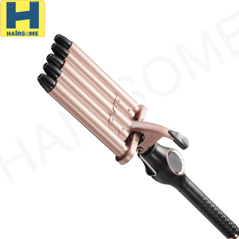 5 barrels curling iron digital display temperature control 