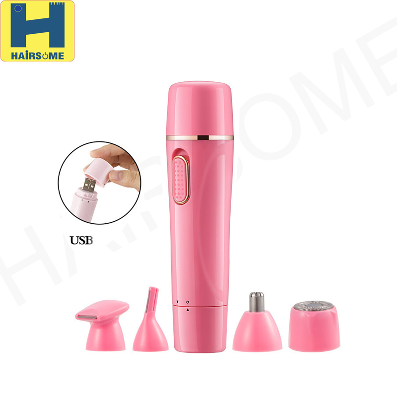 USB rechargeable 4 in 1 lady shaver set